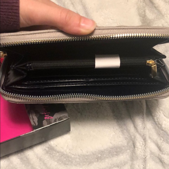 Betsey Johnson Taupe Heart Wallet with Gold Accent - Picture 3 of 3
